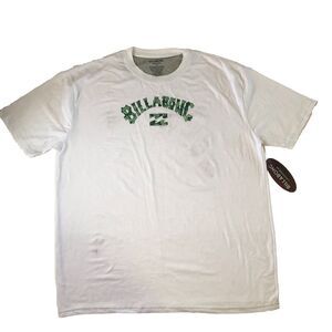 Billabong Loungewear Men’s T-Shirt White Green Hawaiian Print Logo Size XL NWT